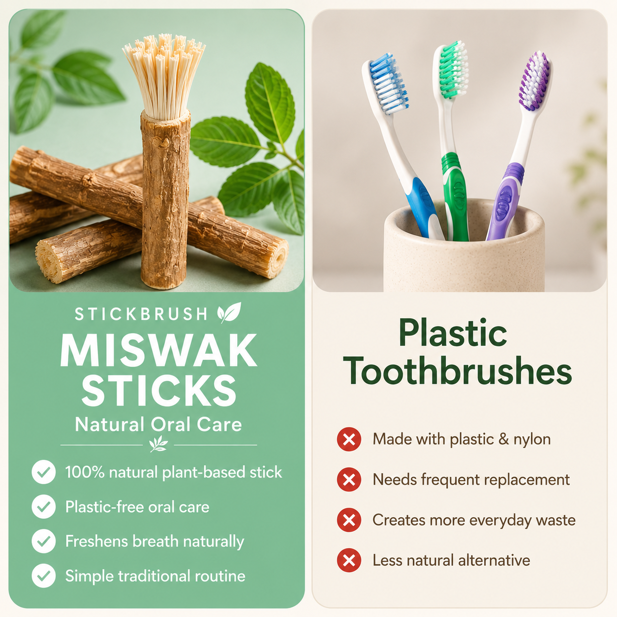 StickBrush — Natural Miswak Toothbrush Stick