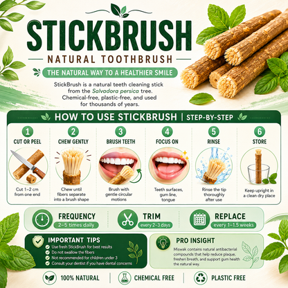 StickBrush — Natural Miswak Toothbrush Stick