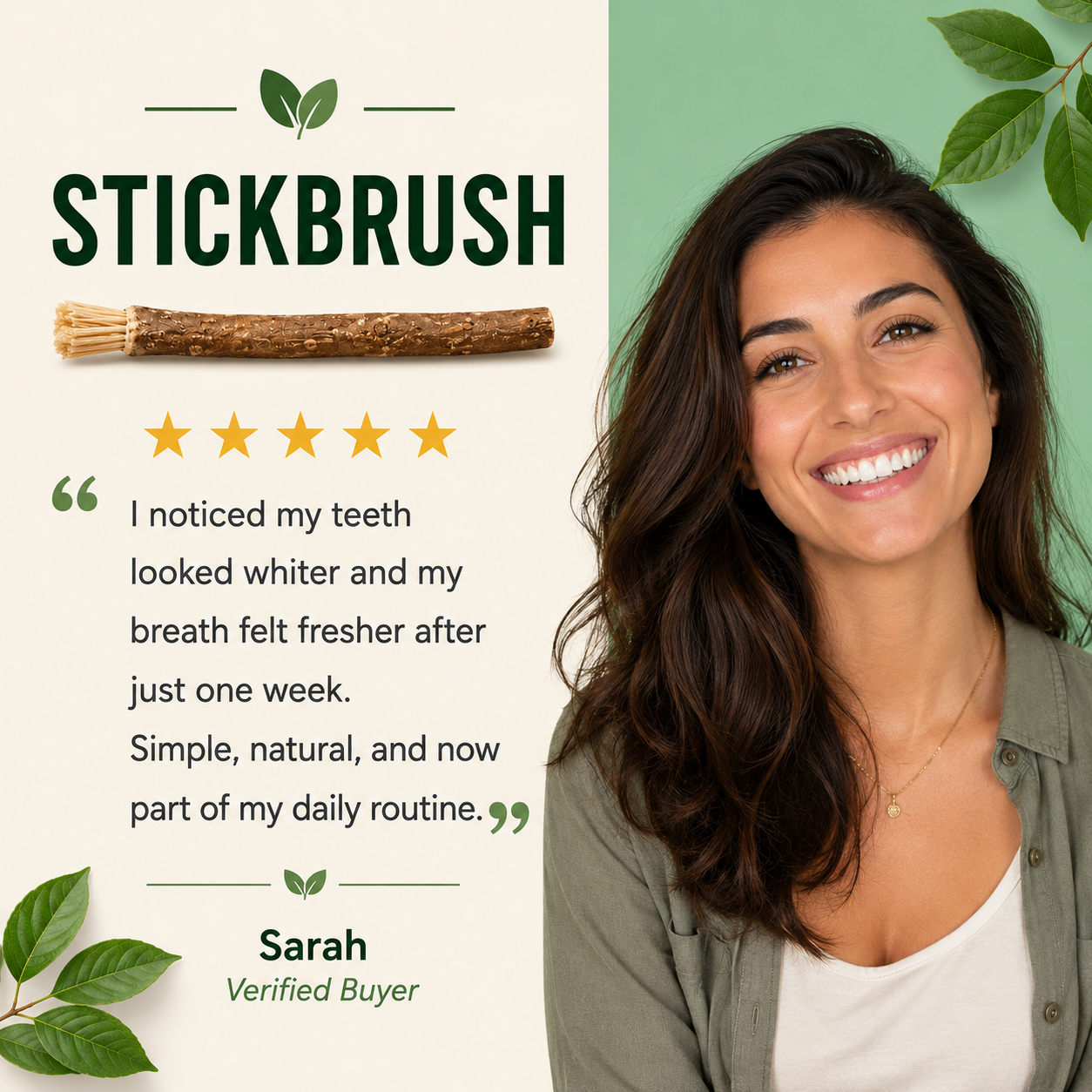 StickBrush — Natural Miswak Toothbrush Stick